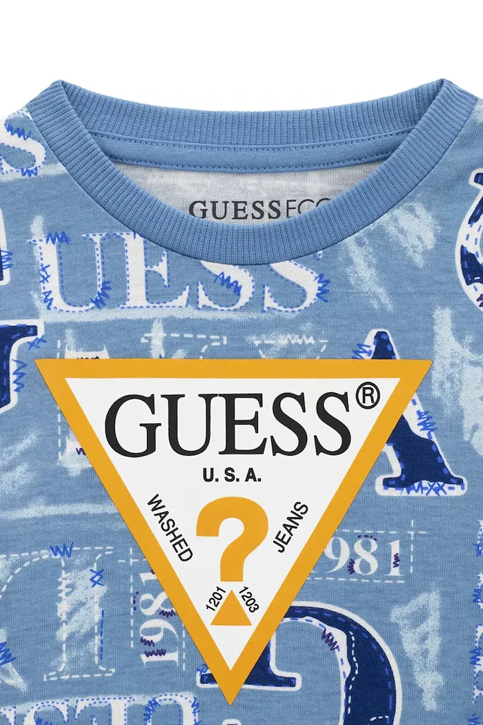 GUESS блуза с дълги ръкави за деца от памук синя N6BI18 K5871