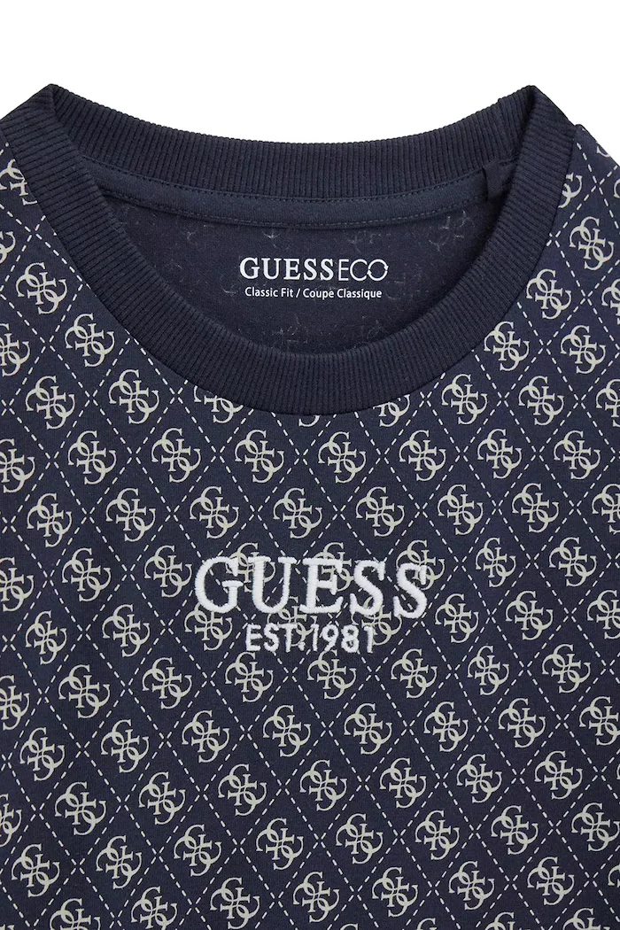 GUESS блуза с дълги ръкави за деца от памук тъмносиня L6YI18 K3748