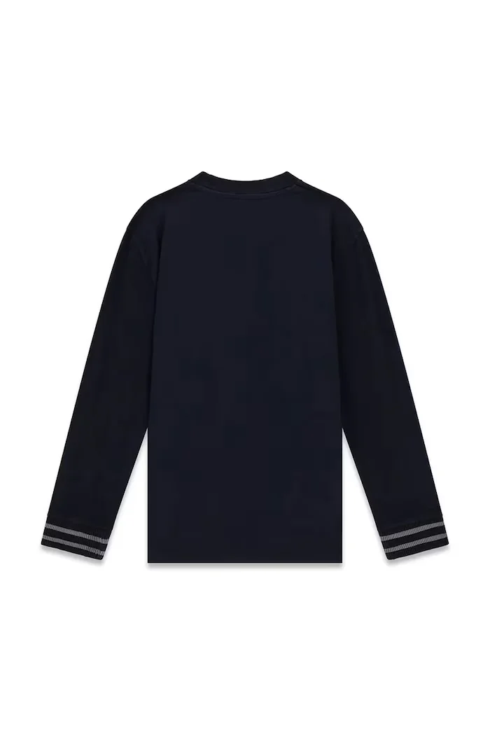 GUESS блуза с дълги ръкави за деца от памук тъмносиня L6YI32 K3783
