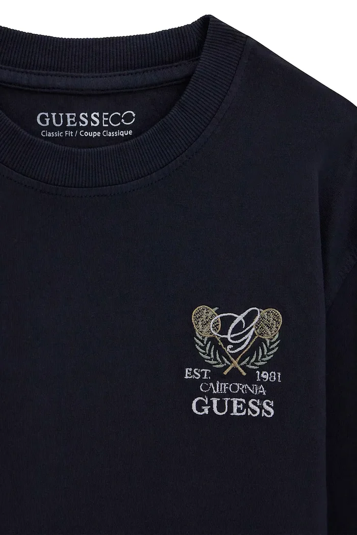 GUESS блуза с дълги ръкави за деца от памук тъмносиня L6YI32 K3783
