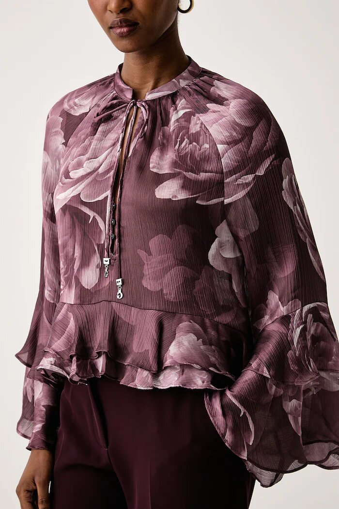GUESS блуза с волани дамска NICOLE розова W6BH45 W4235