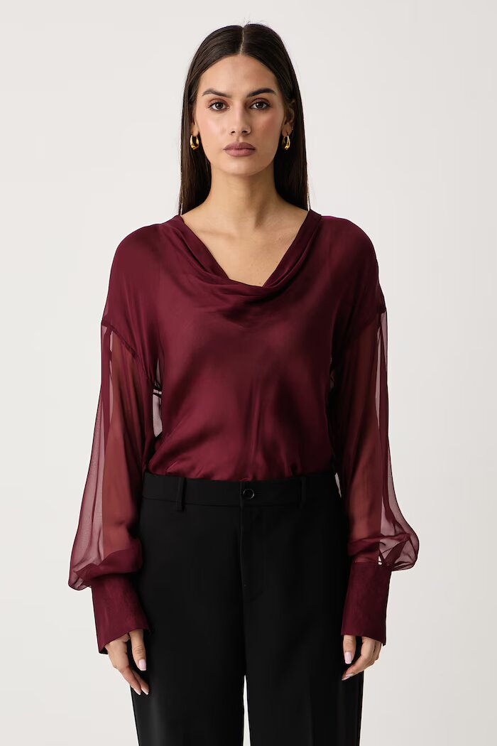 GUESS боди дамско от коприна x LEONIE HANNE бордо W6BH68 W5199