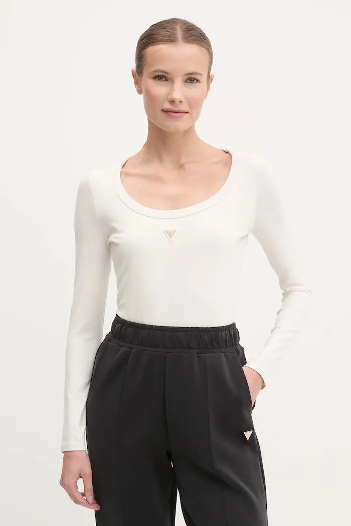 GUESS боди дамско от памук с еластан COLETTE бежово V4YP07 J1314