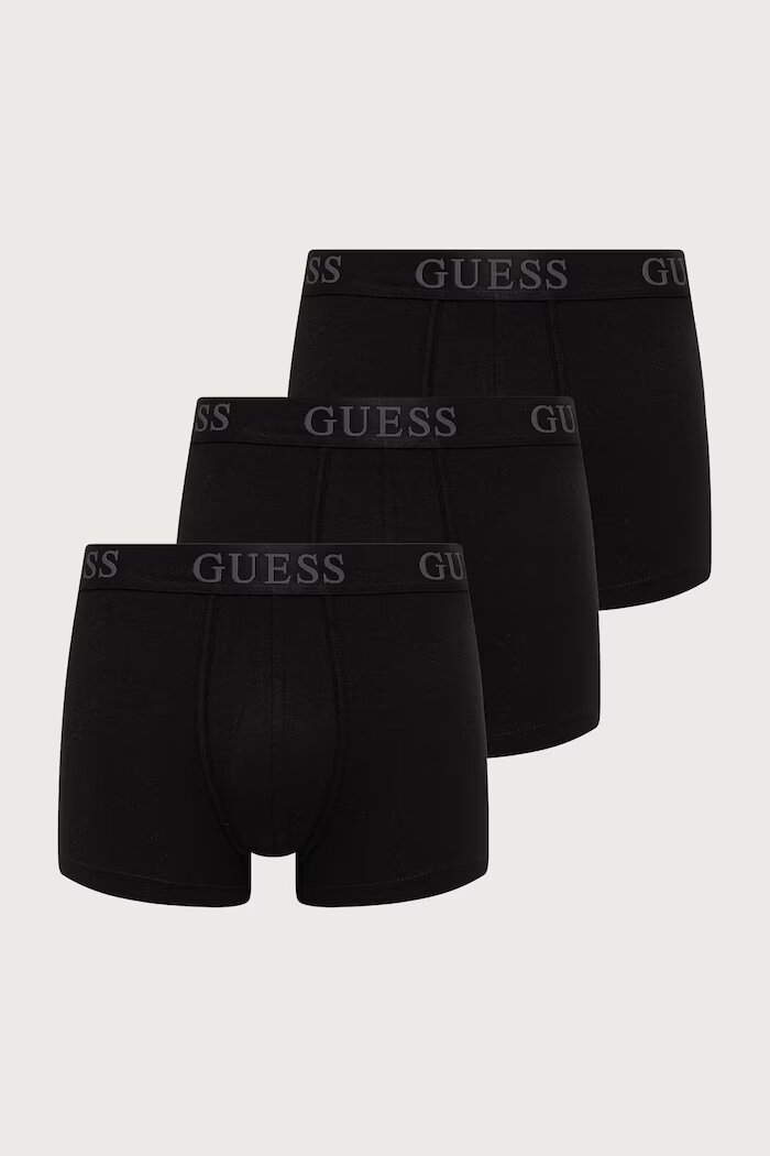 GUESS боксерки мъжки от памук с еластан JOE 3 броя черни U6BG08 K5375