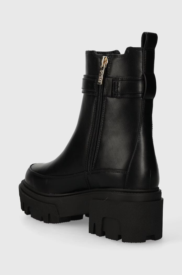 GUESS Боти челси YELMA в черно с платформа FL8YEA ELE10