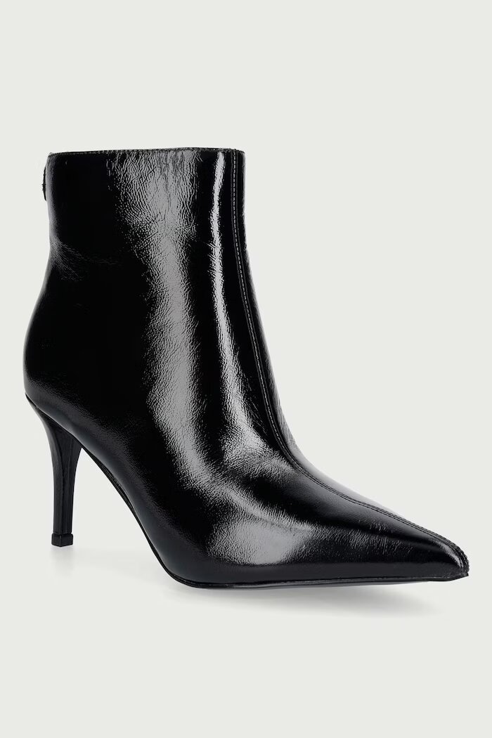 GUESS боти с висок ток дамски от кожа CALEZA черни FLFCLZ LEA10