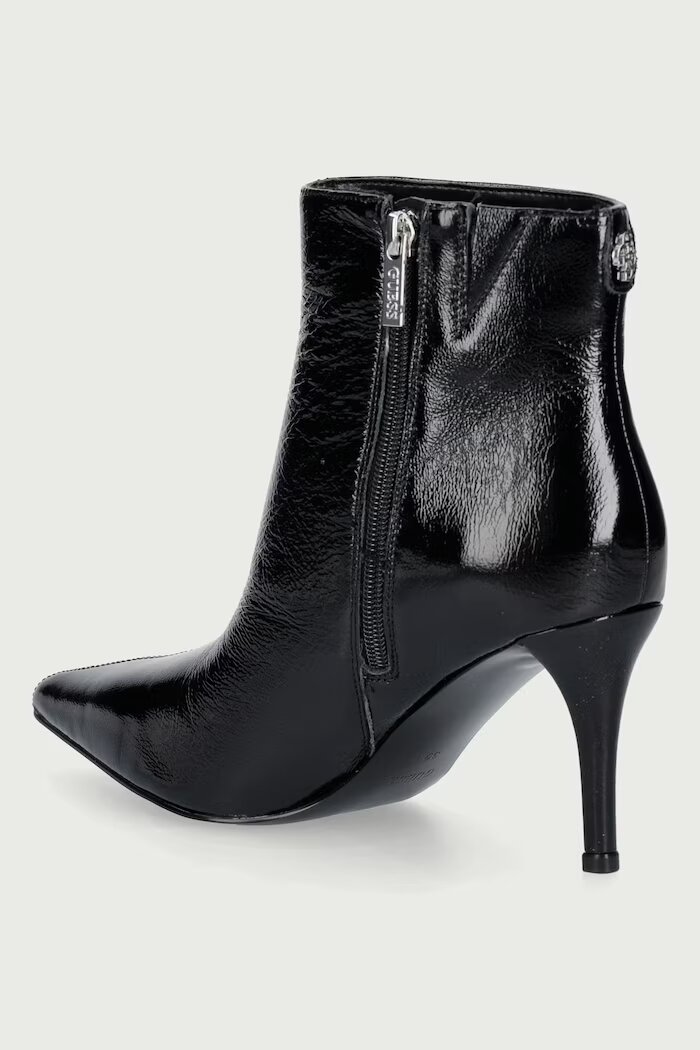 GUESS боти с висок ток дамски от кожа CALEZA черни FLFCLZ LEA10