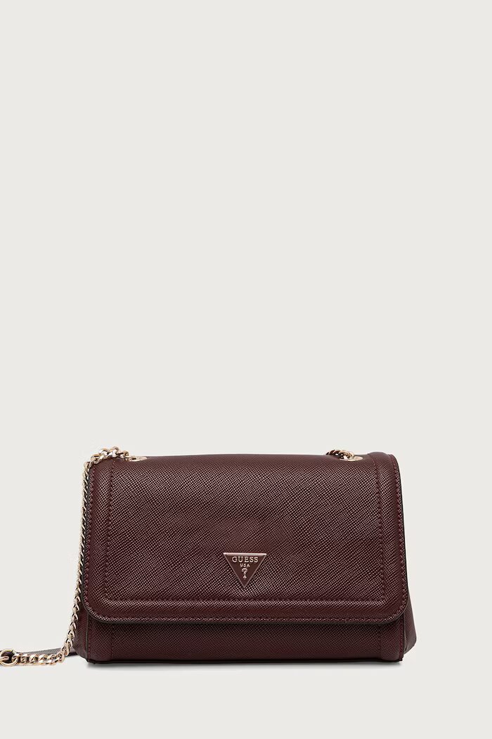 GUESS чанта crossbody дамска от имитация на кожа NOELLE бордо HWZG96 72210