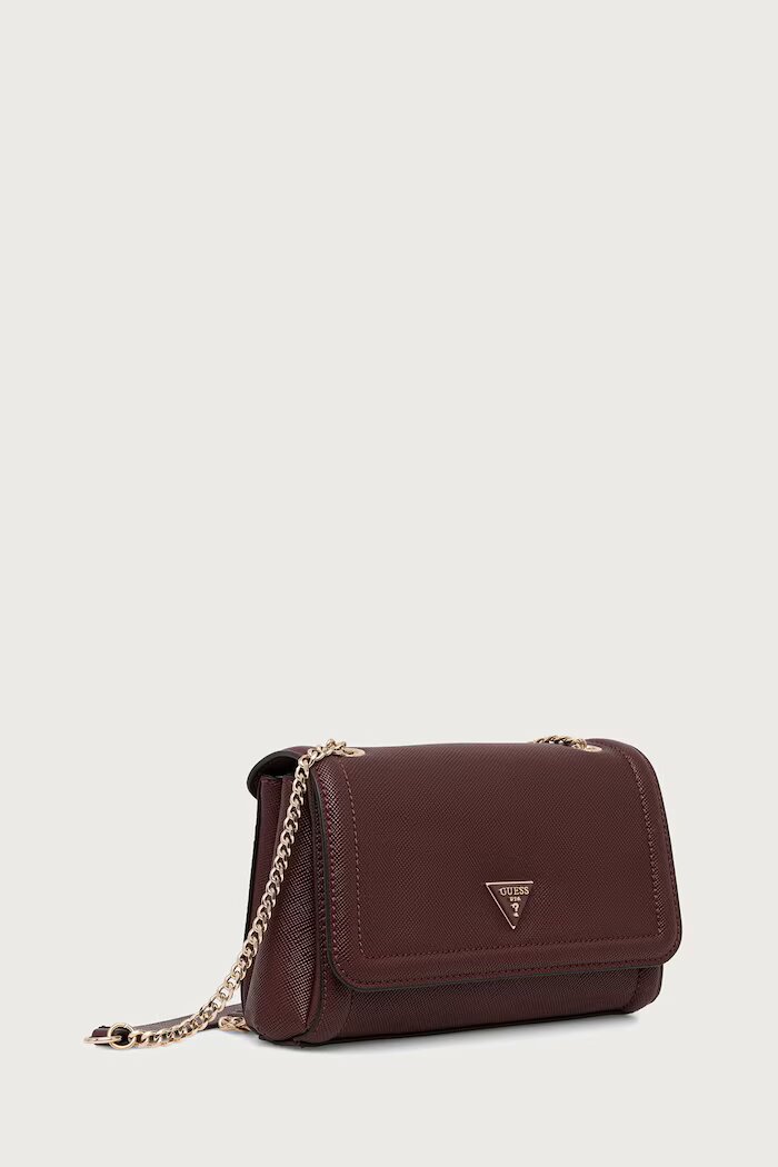 GUESS чанта crossbody дамска от имитация на кожа NOELLE бордо HWZG96 72210