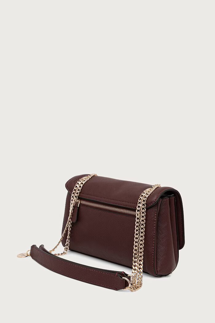 GUESS чанта crossbody дамска от имитация на кожа NOELLE бордо HWZG96 72210