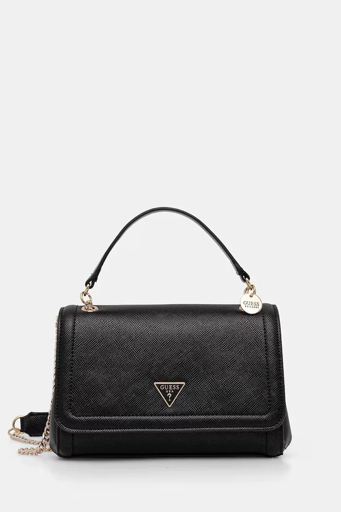 GUESS чанта crossbody дамска от имитация на кожа NOELLE черна HWZG96 72210