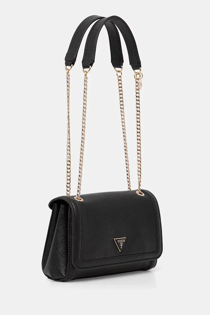 GUESS чанта crossbody дамска от имитация на кожа NOELLE черна HWZG96 72210