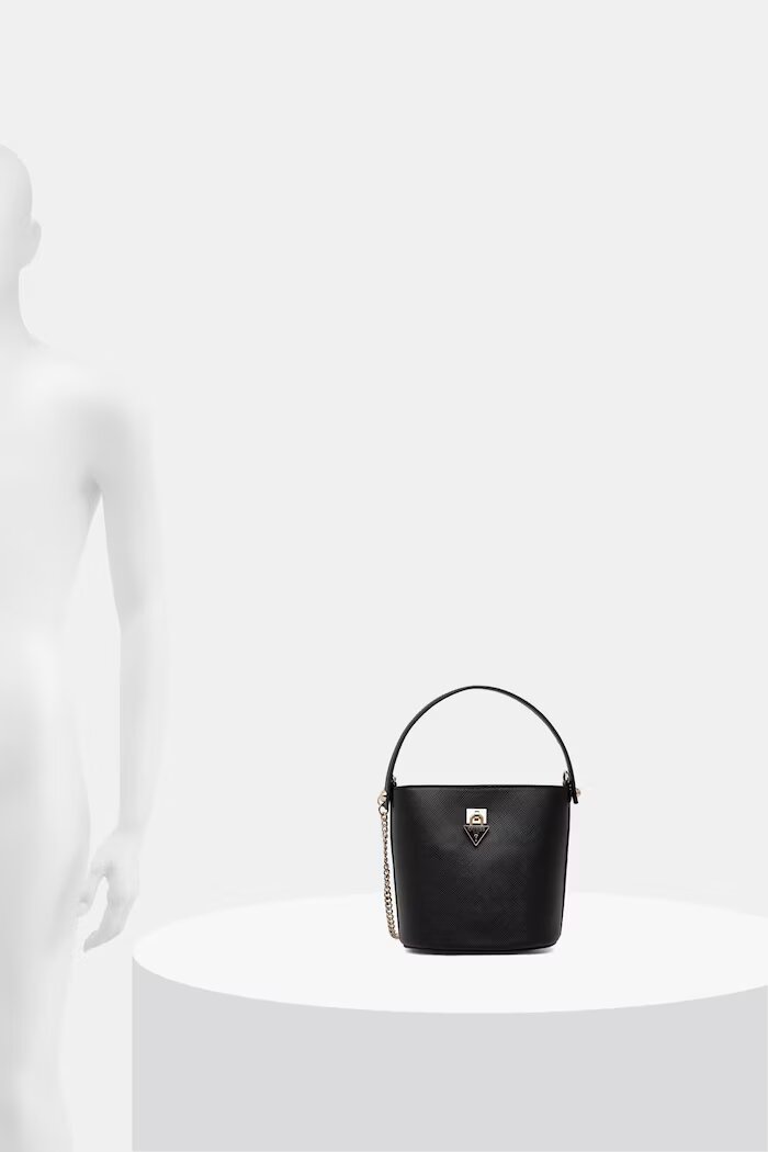 GUESS чанта crossbody дамска от имитация на кожа PATSIE черна HWZG99 19030