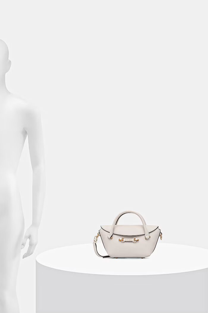 GUESS чанта crossbody дамска от имитация на кожа SOPHIA бяла HWBG99 13760