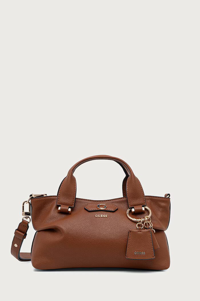 GUESS чанта crossbody дамска от имитация на кожа SUZY кафява HWBG23 22760