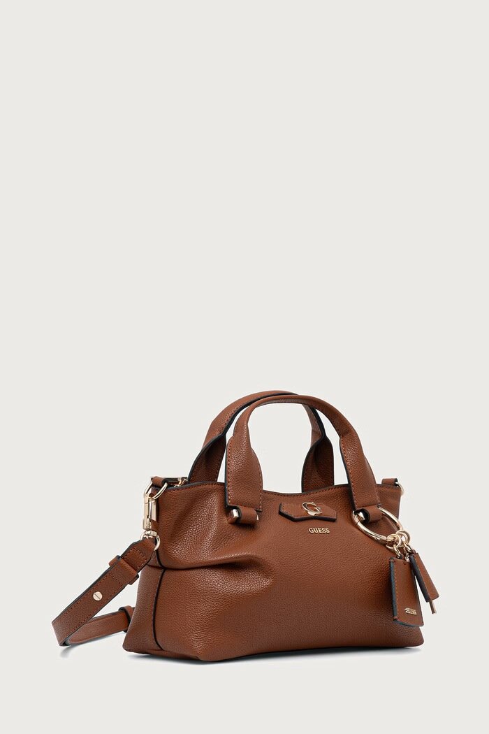 GUESS чанта crossbody дамска от имитация на кожа SUZY кафява HWBG23 22760
