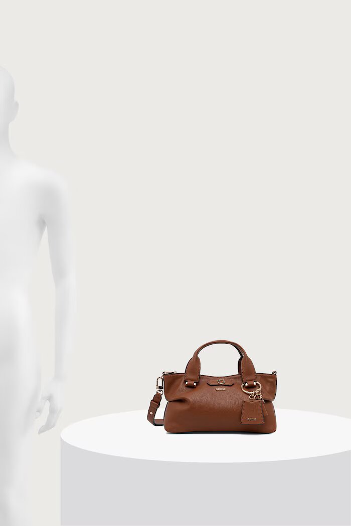 GUESS чанта crossbody дамска от имитация на кожа SUZY кафява HWBG23 22760