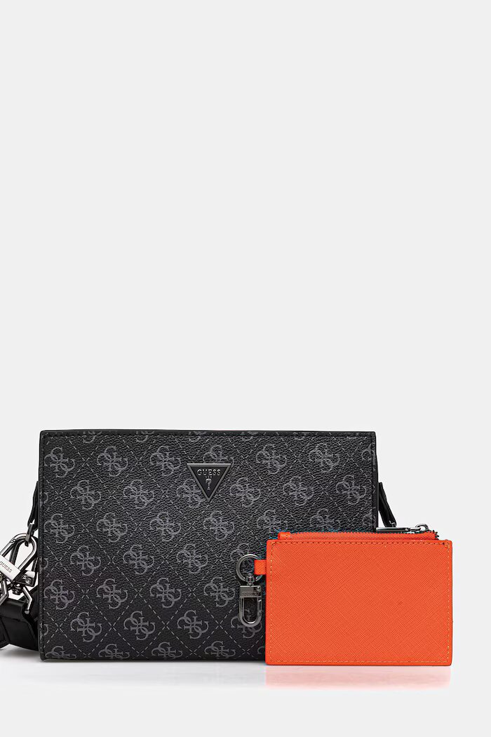 GUESS чанта през рамо мъжка от имитация на кожа MILANO черна HMMILO P6157