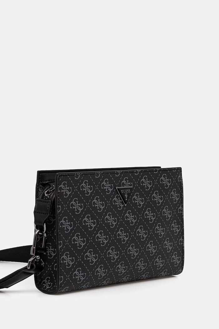 GUESS чанта през рамо мъжка от имитация на кожа MILANO черна HMMILO P6157