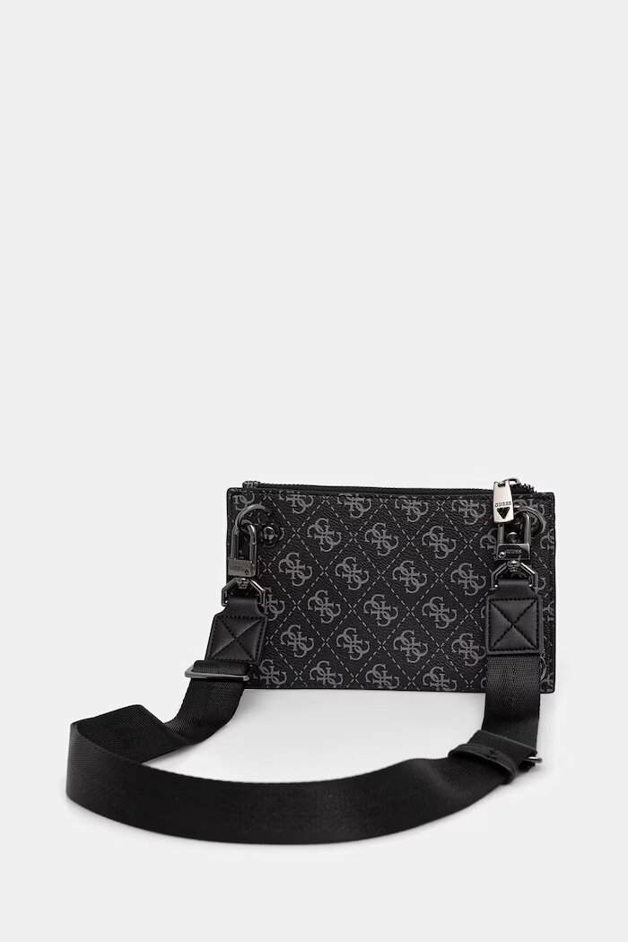 GUESS чанта през рамо мъжка от имитация на кожа MILANO черна HMMILO P6391