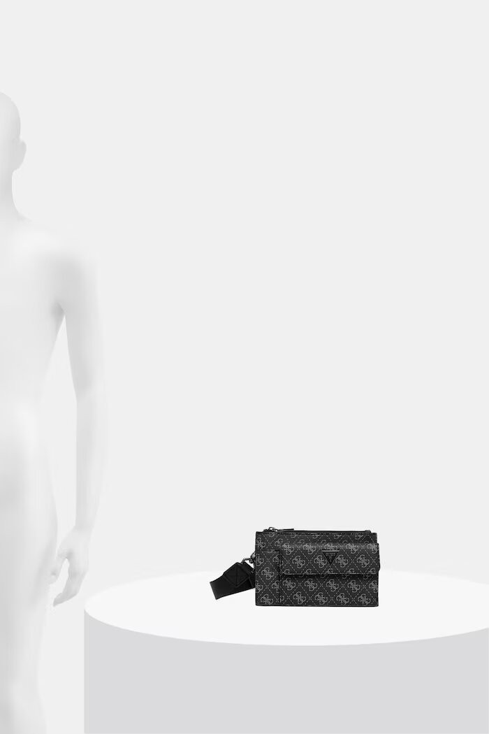 GUESS чанта през рамо мъжка от имитация на кожа MILANO черна HMMILO P6391