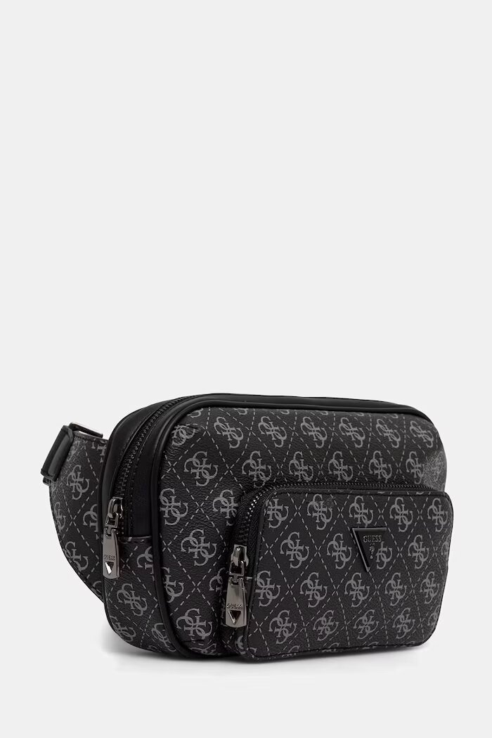 GUESS чанта през рамо мъжка от имитация на кожа MILANO черна HMMILO P6398