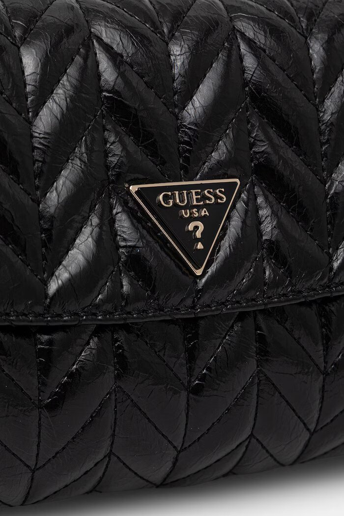 GUESS чанта тип багета дамска от имитация на кожа CHERYL черна HWTQ97 20210