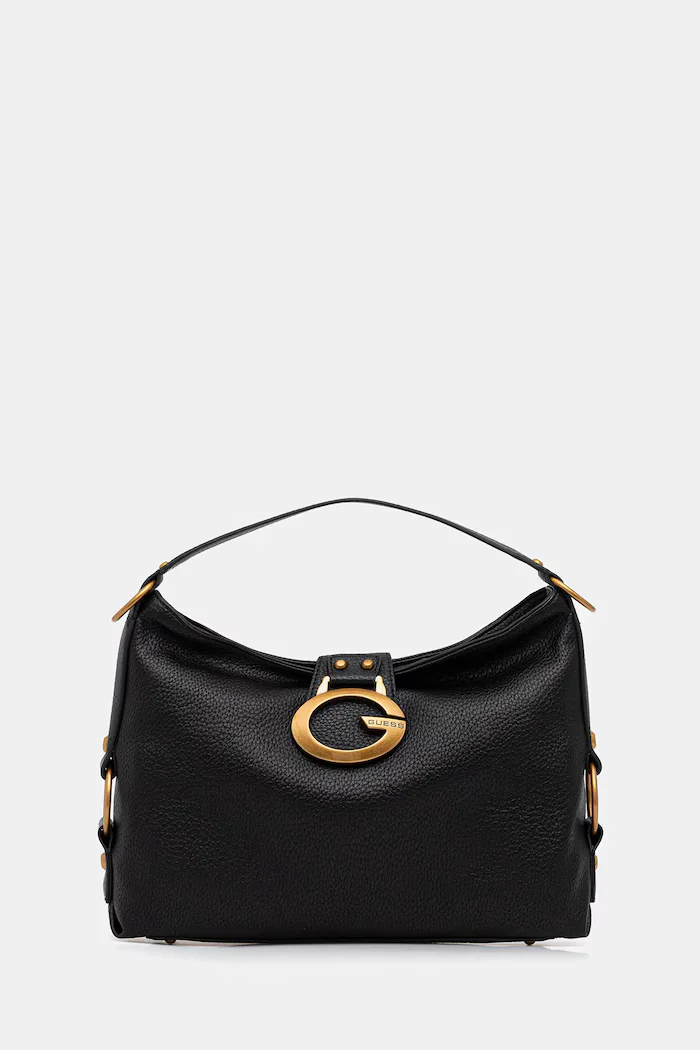 GUESS чанта тип хобо дамска от имитация на кожа CAMDEN черна HWBB93 08180