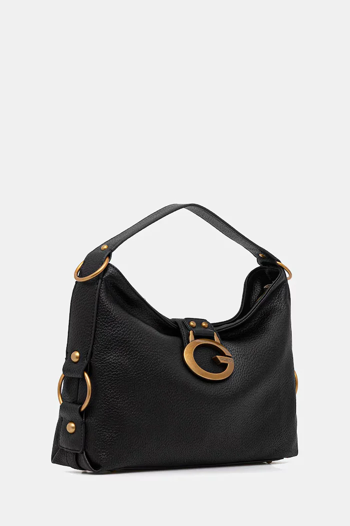 GUESS чанта тип хобо дамска от имитация на кожа CAMDEN черна HWBB93 08180