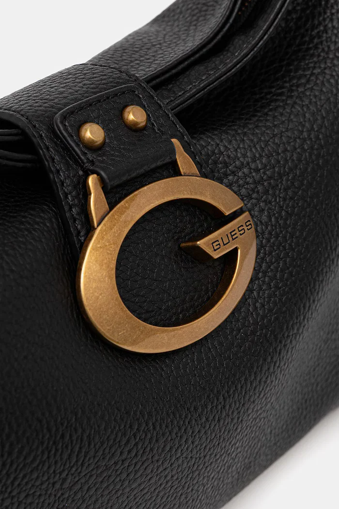 GUESS чанта тип хобо дамска от имитация на кожа CAMDEN черна HWBB93 08180