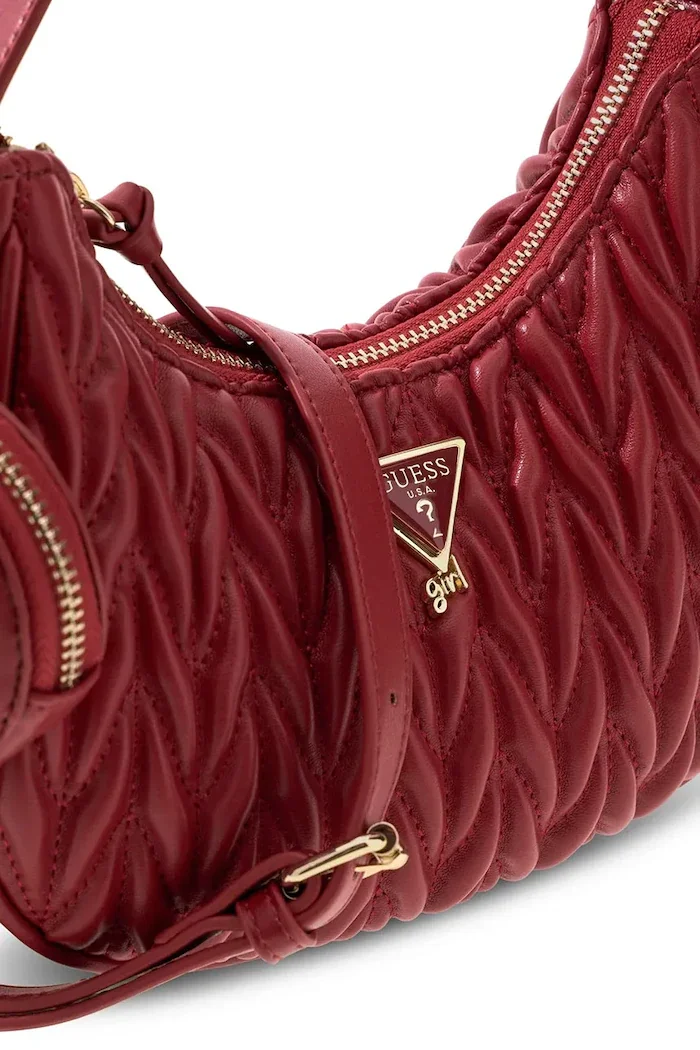 GUESS чанта тип хобо за деца от имитация на кожа бордо J6BZ23 W4033