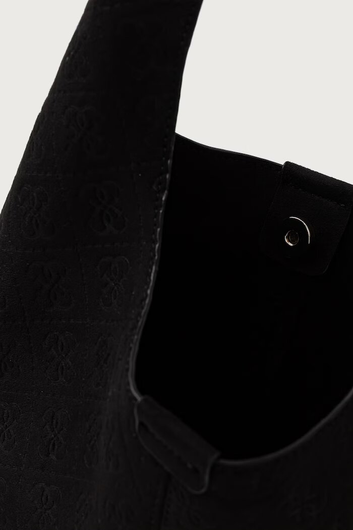 GUESS чанта тип хобо за деца от имитация на велур черна J6BZ07 W3970
