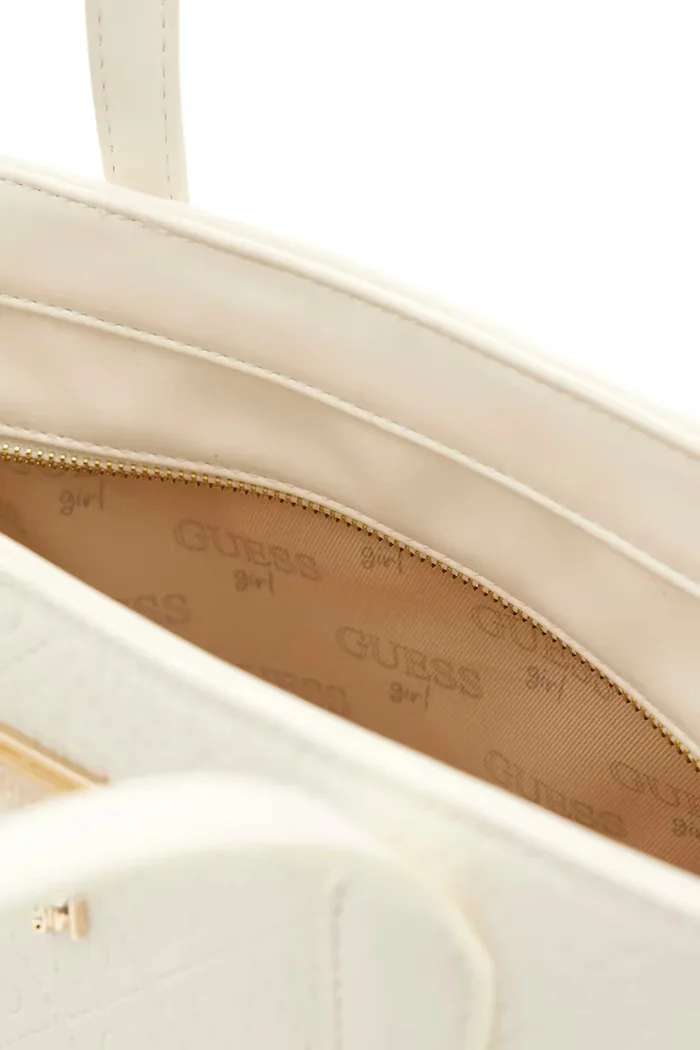 GUESS чанта tote за деца от имитация на кожа бежова J6BZ56 W5114
