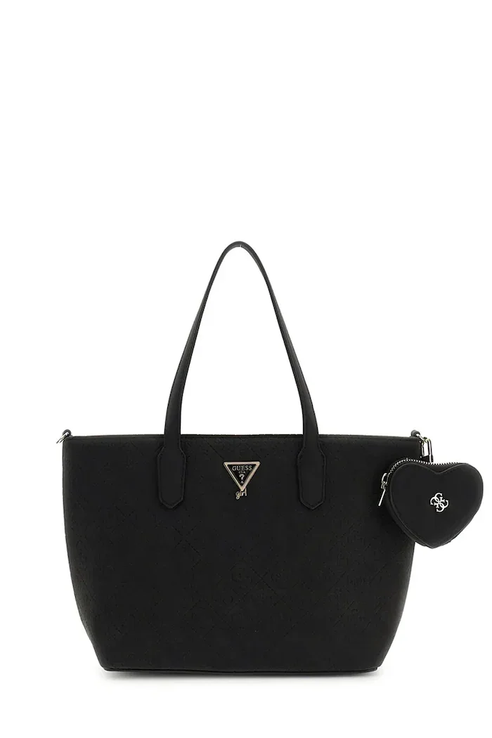 GUESS чанта tote за деца от имитация на кожа черна J6BZ56 W5114