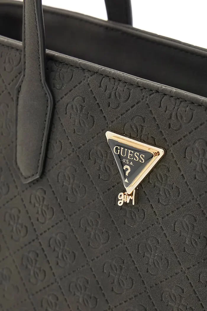 GUESS чанта tote за деца от имитация на кожа черна J6BZ56 W5114