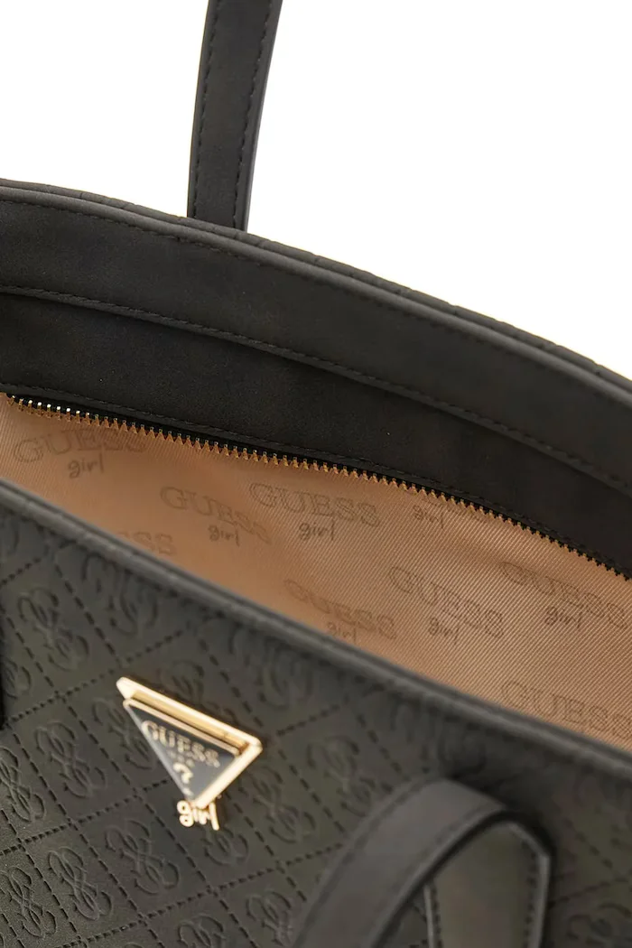 GUESS чанта tote за деца от имитация на кожа черна J6BZ56 W5114
