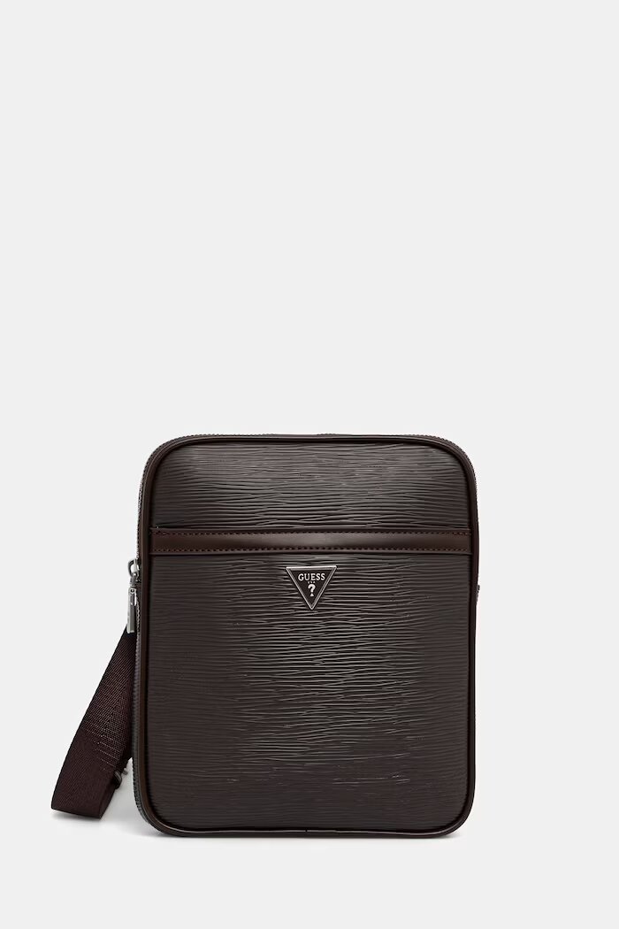 GUESS чанта за рамо мъжка от имитация на кожа MILANO кафява HMMIPW P6223