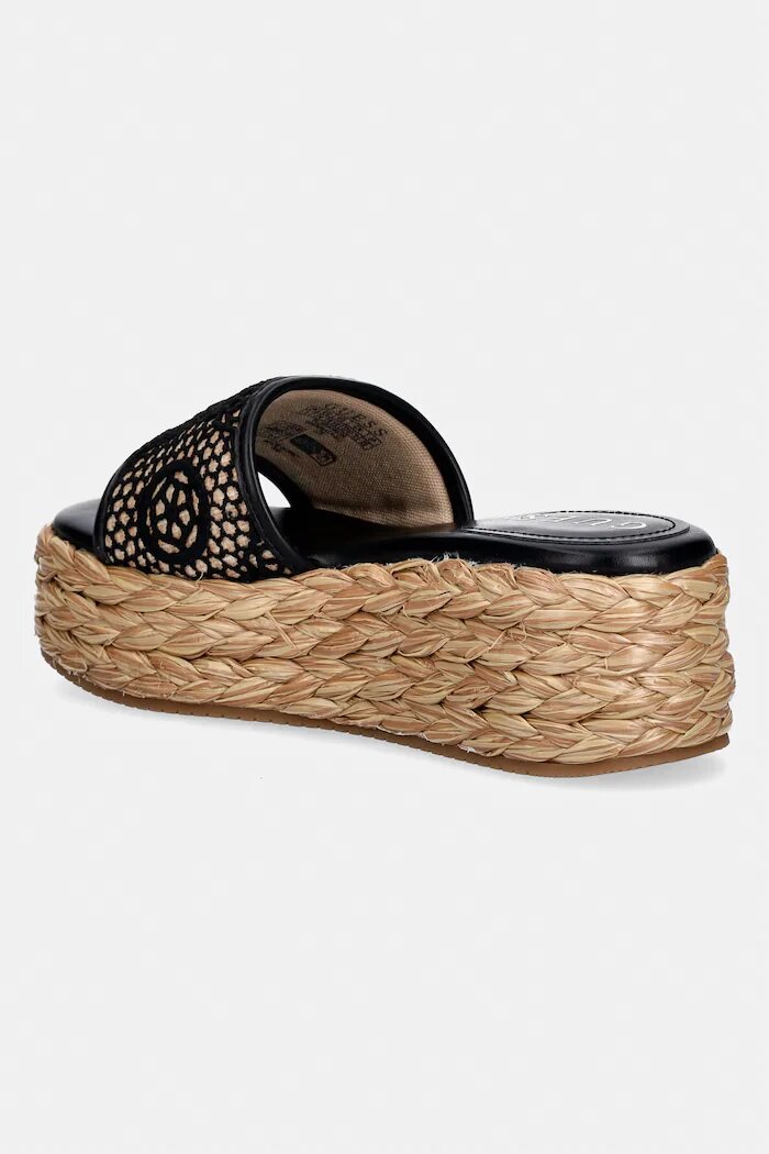 GUESS Чехли BINATA в черно с платформа FLJBIA FAL04