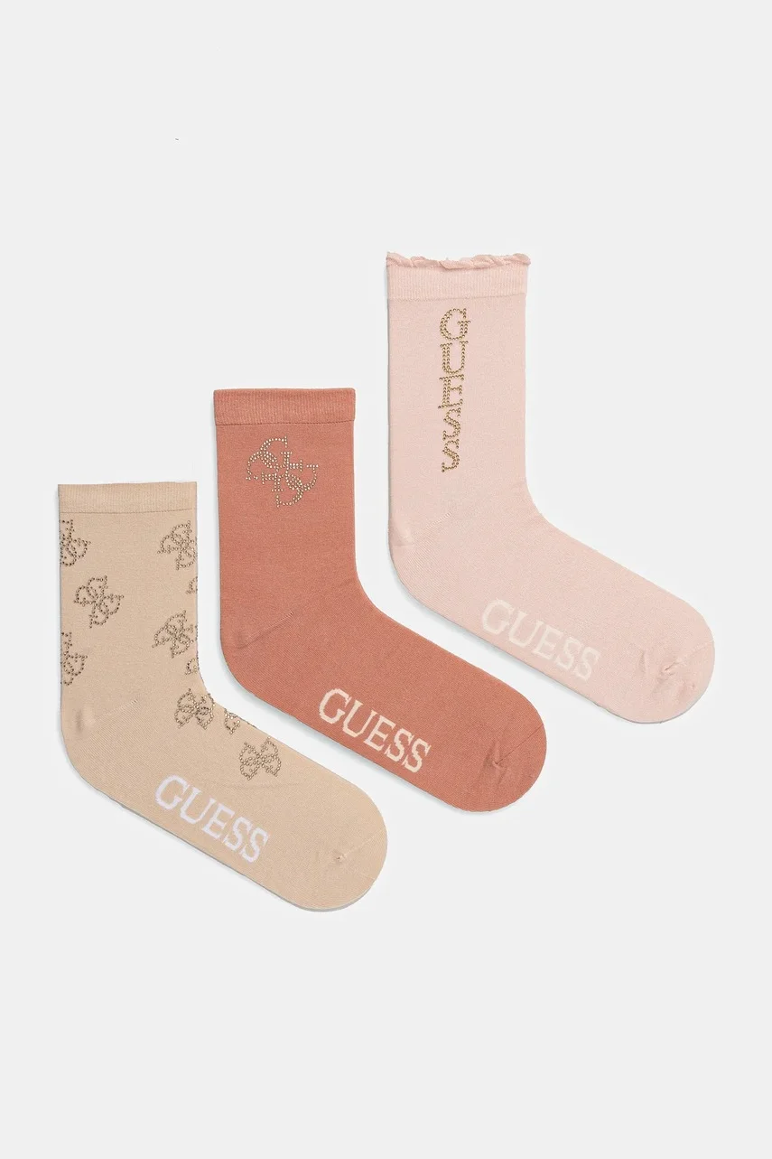 GUESS Чорапи RHINESTONES (3 чифта)