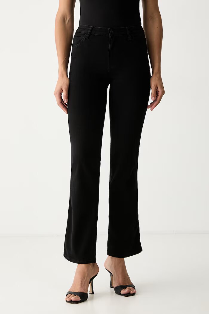 GUESS дънки прави дамски SEXY STRAIGHT черни W6YA15 D1589