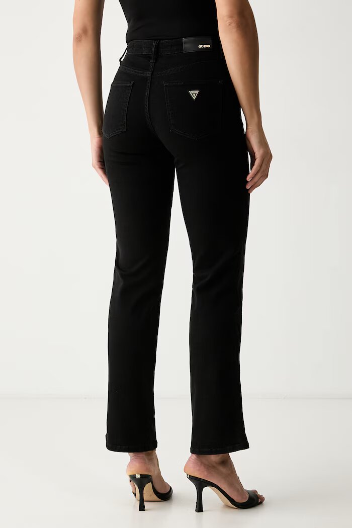 GUESS дънки прави дамски SEXY STRAIGHT черни W6YA15 D1589