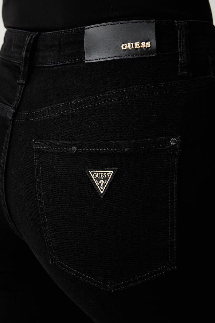 GUESS дънки прави дамски SEXY STRAIGHT черни W6YA15 D1589