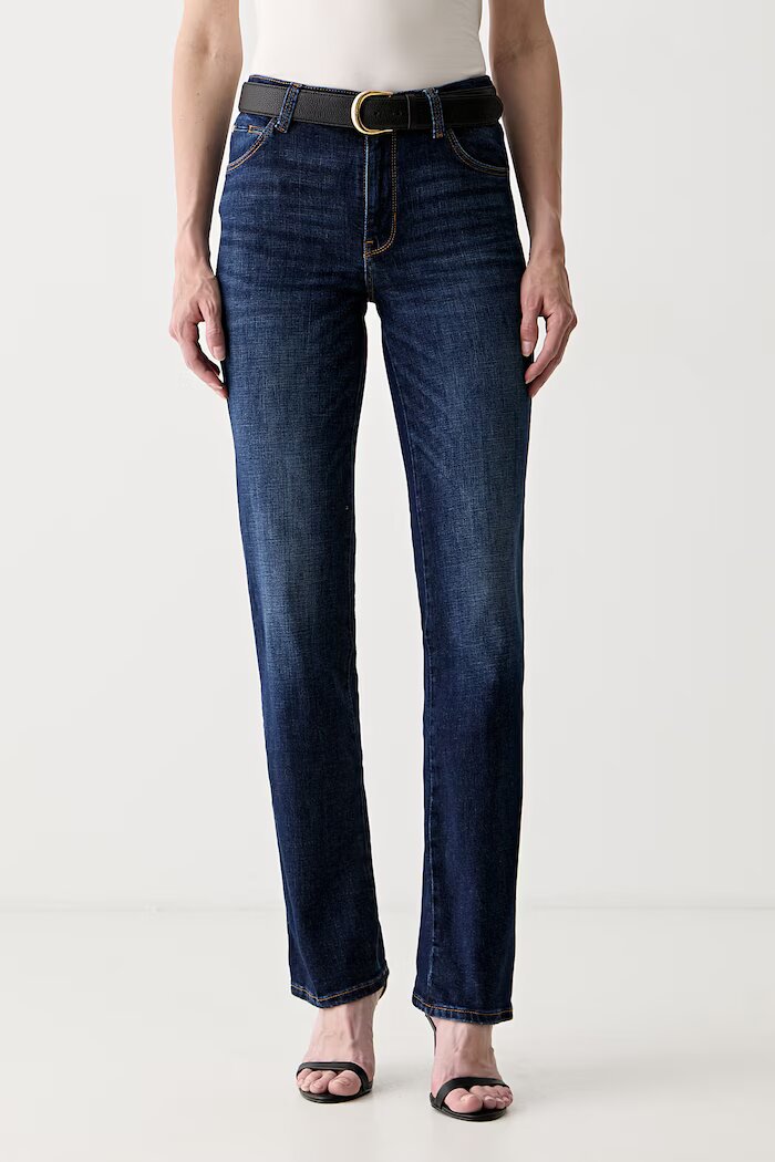 GUESS дънки прави дамски SEXY STRAIGHT тъмносини W6YA15 D1584