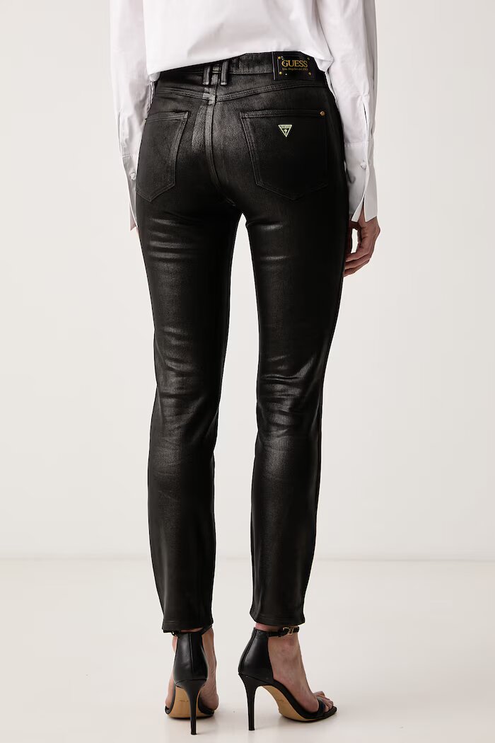 GUESS дънки skinny дамски 1981 SKINNY черни W6BA46 D2586