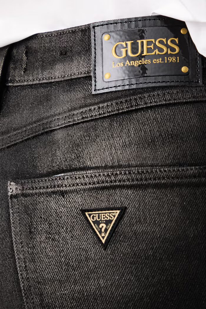 GUESS дънки skinny дамски 1981 SKINNY черни W6BA46 D2586
