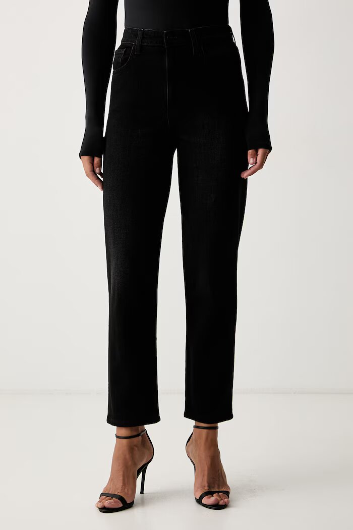 GUESS дънки tapered дамски NEW MOM черни W6YA3J D1544