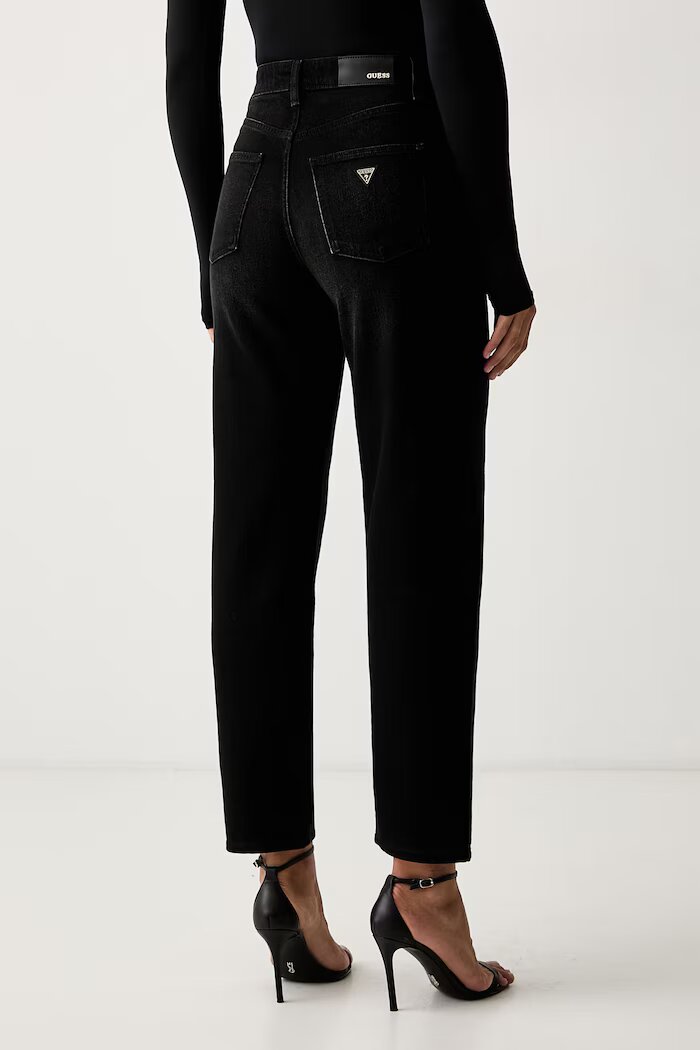 GUESS дънки tapered дамски NEW MOM черни W6YA3J D1544