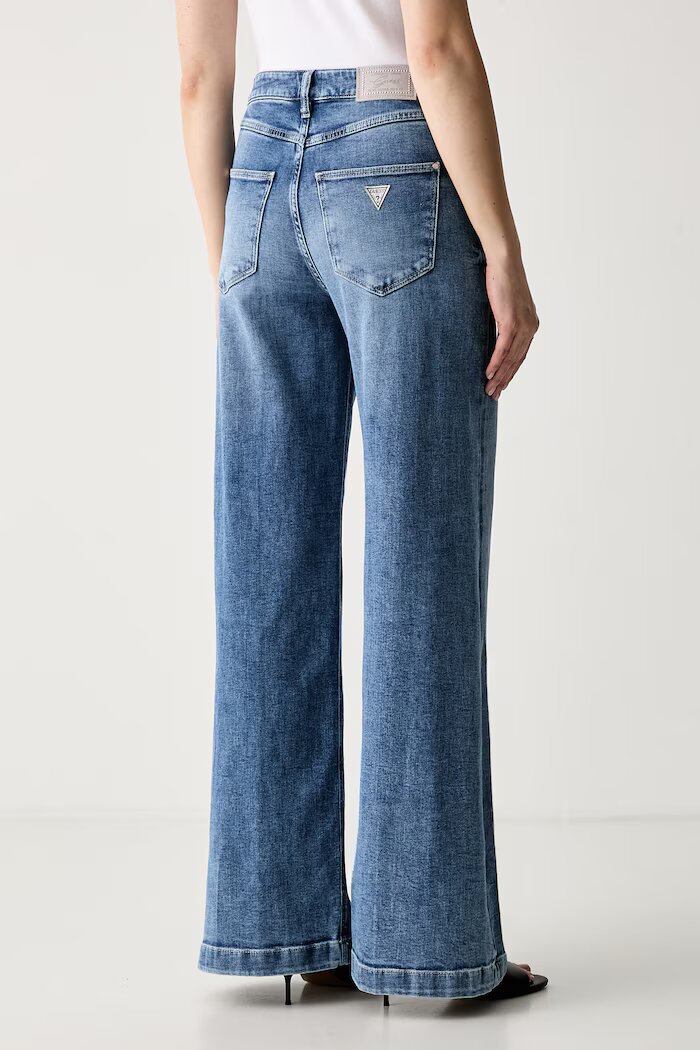 GUESS дънки wide leg дамски BELLAGIO сини W6YA1C D1337