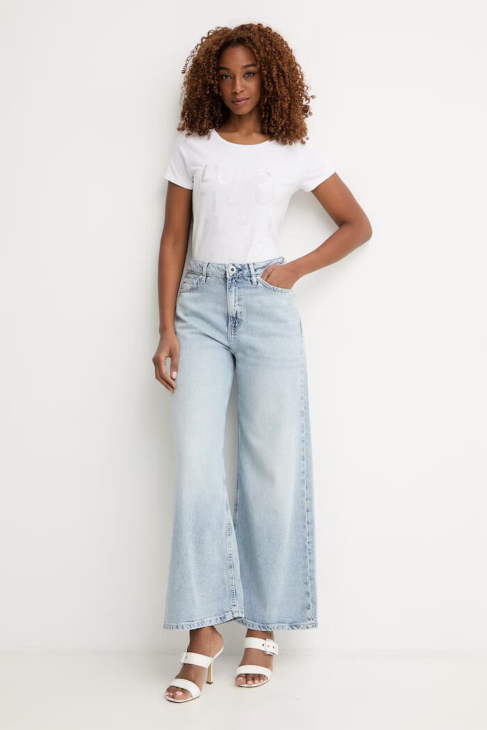 GUESS дънки wide leg дамски сини W6GA82 D0697