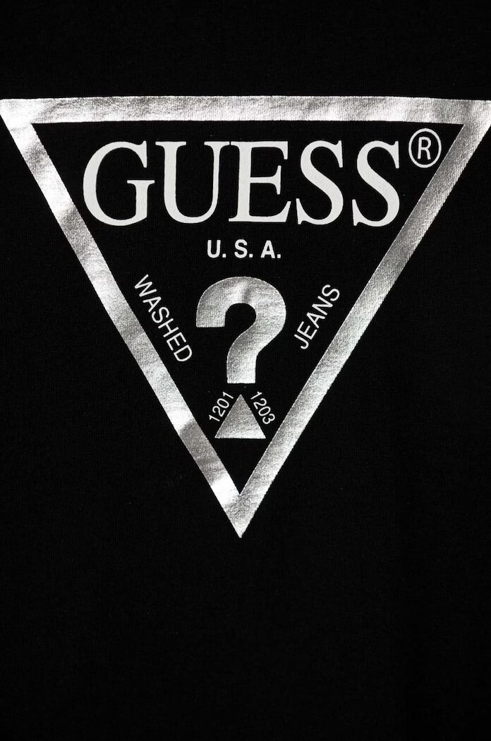 GUESS Детска блуза с дълги ръкави в черно